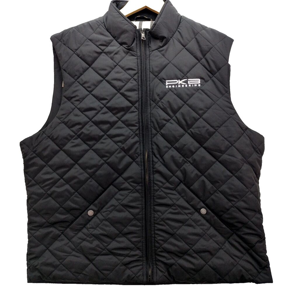 Brooks Brothers Puffer Vest Men XL Black Full Zip Dianond Quilted Insulated NWOT